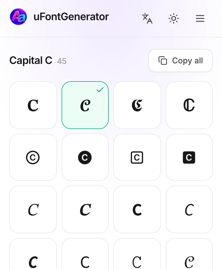C in Different Fonts