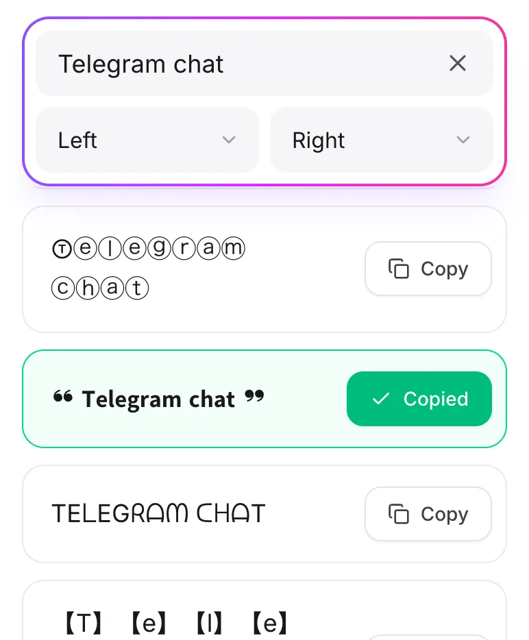 Paste in Telegram
