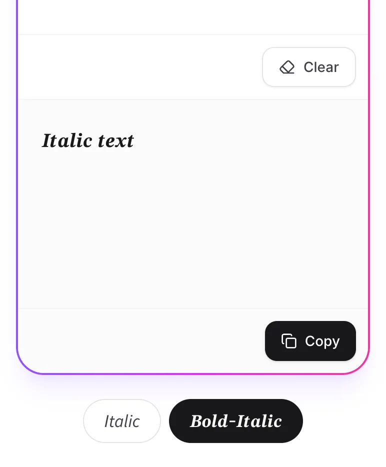 Copy Your Italic Text