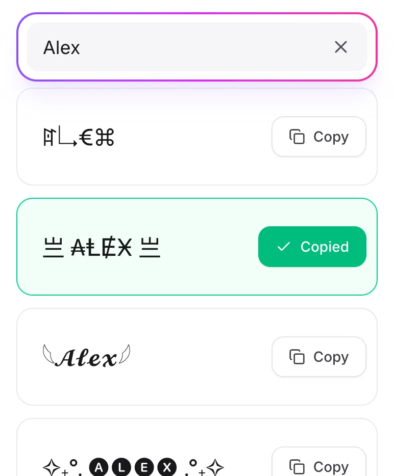 Copy Your Name