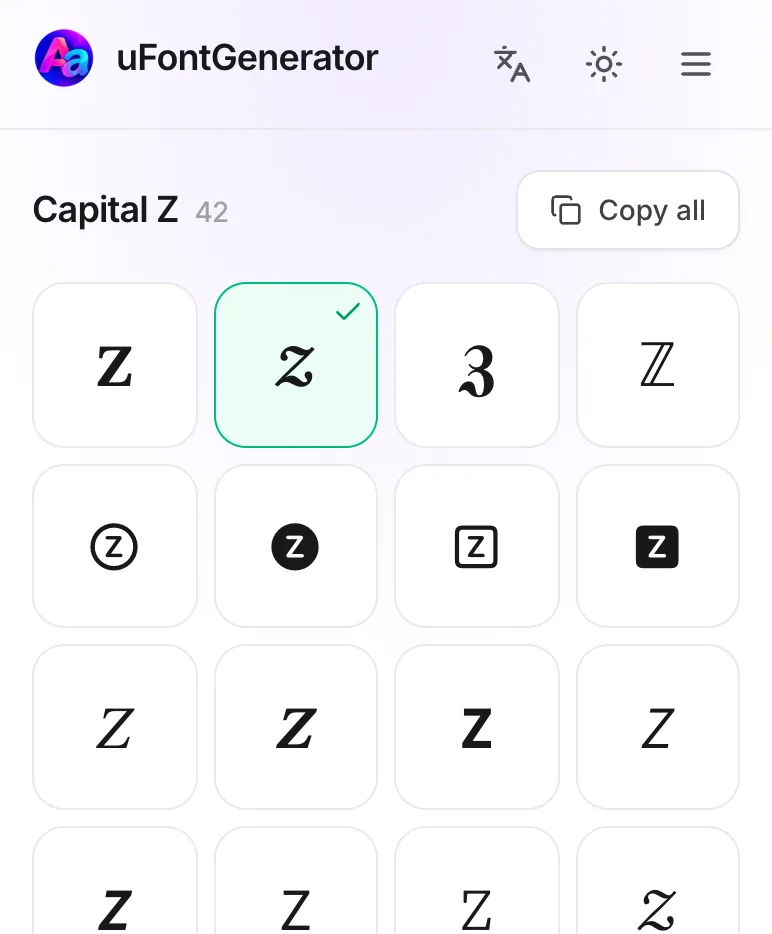 Z in Different Fonts